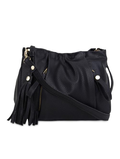 solid black leatherette crossbody bag - 9589258 - Very Small Image - 1