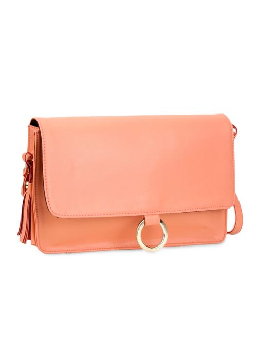 solid peach leatherette clutch bag - 9589269 - Very Small Image - 1