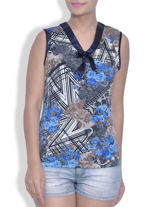 Floral and Geometric Printed Multicolor Top - 9589295 - Very Small Image - 1