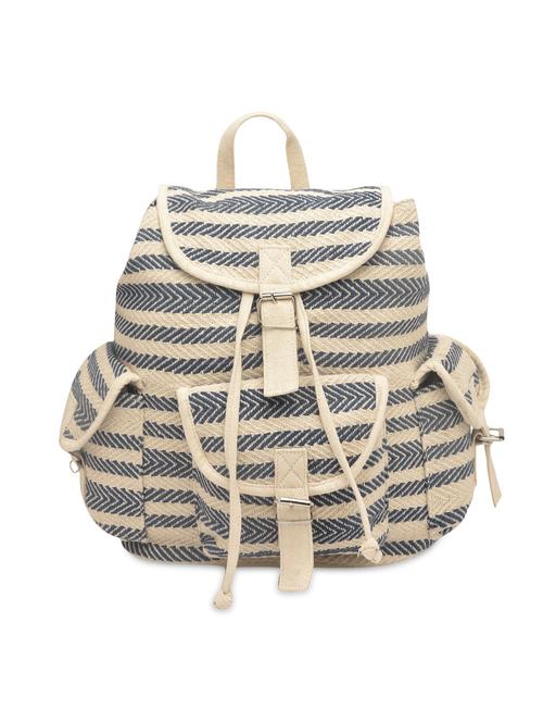 navy and cream canvas backpack - 9591657 - Very Small Image - 1