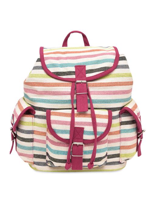 multicolored striped canvas backpack - 9591659 - Very Small Image - 1