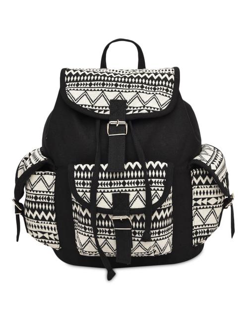 black and white canvas backpack - 9591672 - Very Small Image - 1