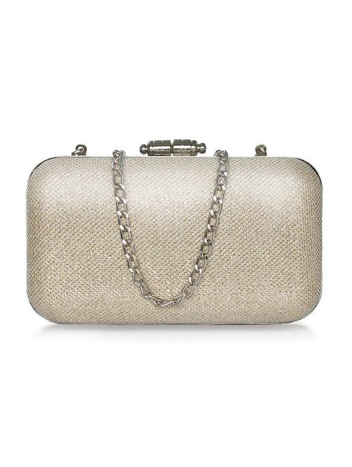silver mesh embellished leatherette minaudiere clutch - 9592433 - Very Small Image - 1