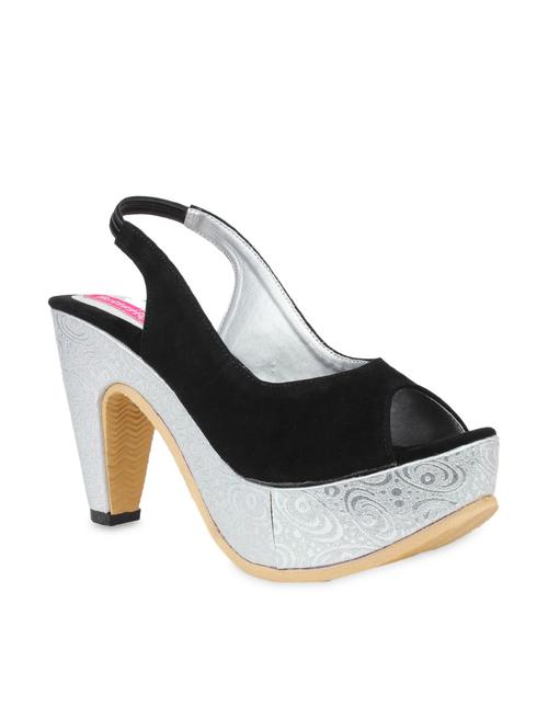 black faux leather peep toe block heels - 9592493 - Very Small Image - 1