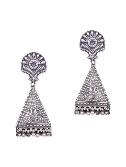 sterling silver ethnic jhumkas - 9593020 - Very Small Image - 1