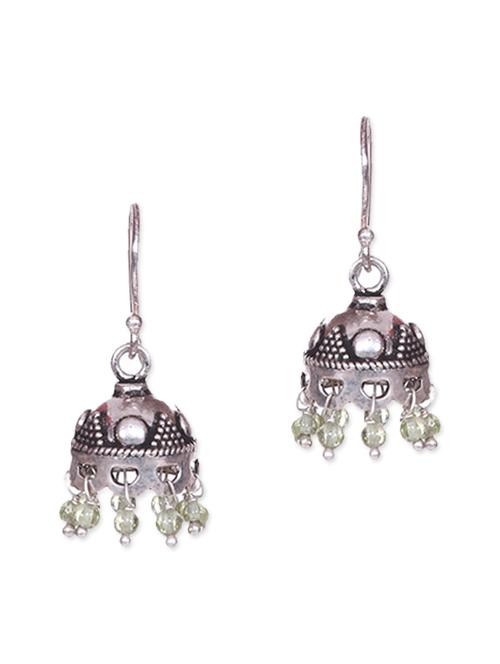 sterling silver ethnic jhumkas - 9593026 - Very Small Image - 1