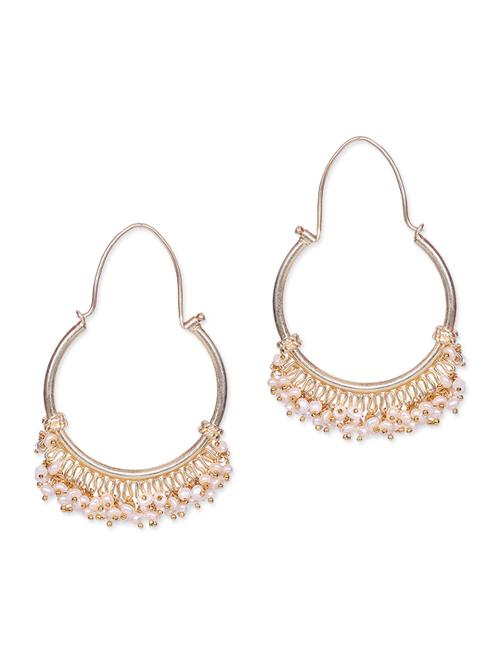 gold beads embellished ethnic earrings - 9593049 - Very Small Image - 1
