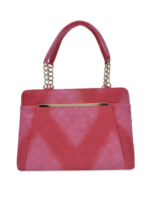 pink leatherette textured handbag - 9594103 - Very Small Image - 1