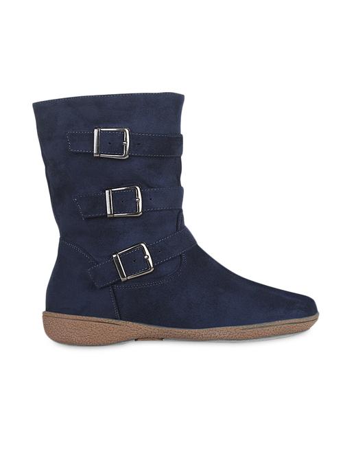solid blue suede boots - 9594197 - Very Small Image - 1