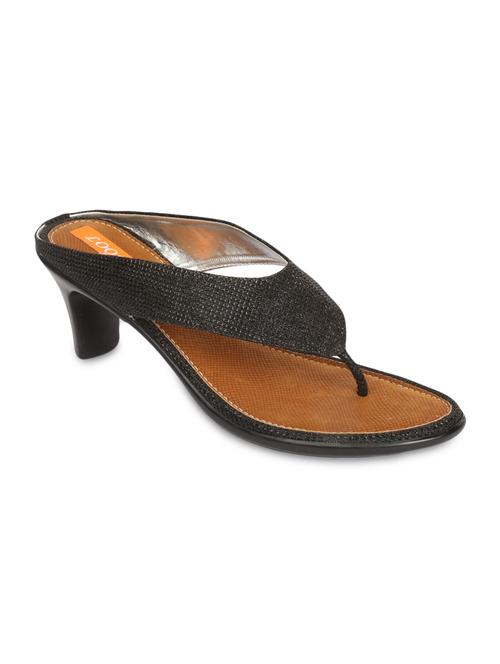 black leatherette open toe heels - 9594750 - Very Small Image - 1