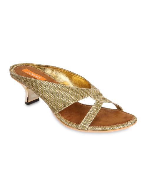 gold leatherette open toe heels - 9594768 - Very Small Image - 1
