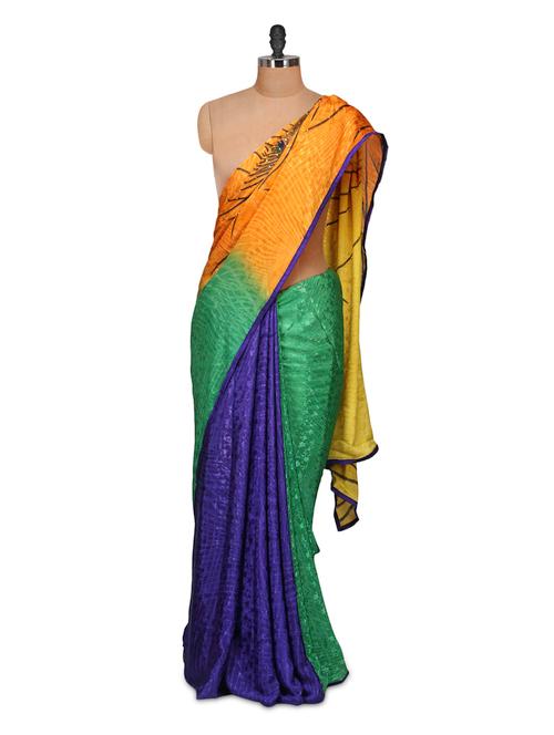 multicolored silk saree - 959555 - Very Small Image - 1
