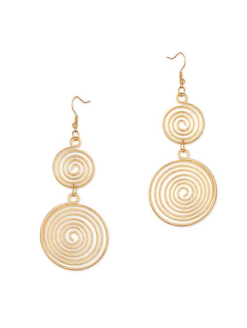 Gold spiral drop earrings - 9595842 - Very Small Image - 1
