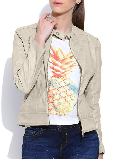 solid grey faux leather jacket - 9597370 - Very Small Image - 1