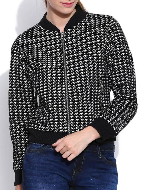 monochrome hounds tooth patterned jacket - 9597372 - Very Small Image - 1