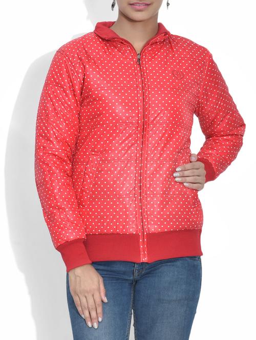 red polka dots reversible jacket - 9598554 - Very Small Image - 1