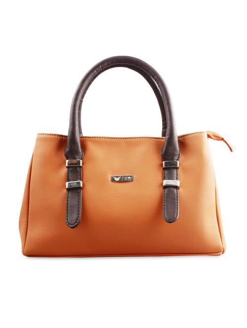 orange textured leatherette handbag - 9599205 - Very Small Image - 1
