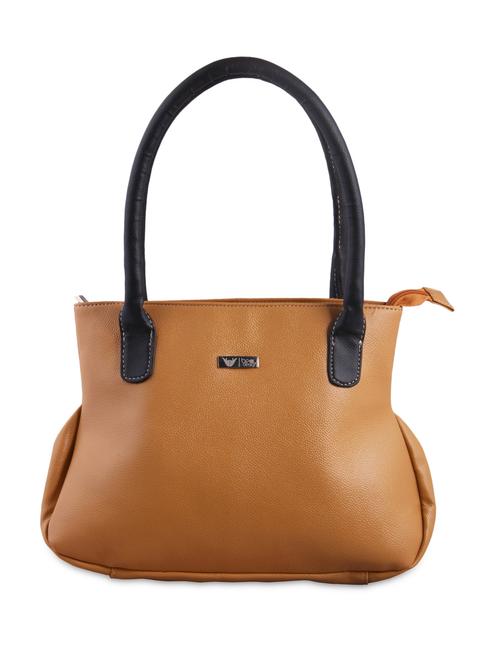 brown textured leatherette handbag - 9599226 - Very Small Image - 1