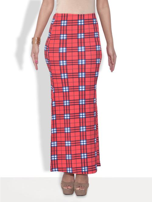 orange check print skirt - 9600300 - Very Small Image - 1