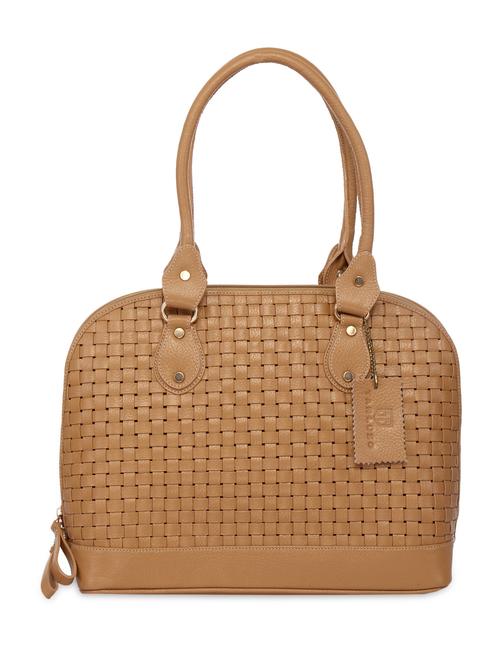 beige textured leather handbag bag - 9601573 - Very Small Image - 1