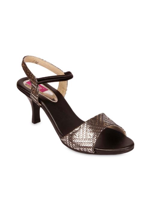 black faux leather kitten heeled sandals - 9603319 - Very Small Image - 1