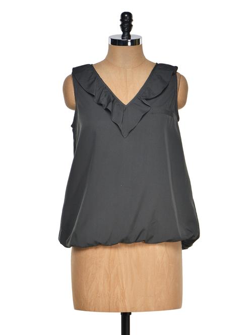 frilled neck sleeveless top - 960538 - Very Small Image - 1