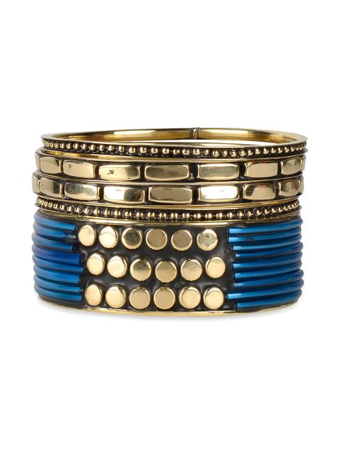 fabulous metallic gold and blue bangle set - 960576 - Very Small Image - 1
