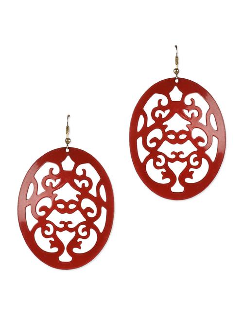 gorgeous enamelled red oval hangings - 960614 - Very Small Image - 1