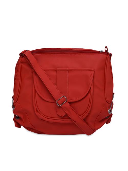 solid red faux leather sling bag - 9607135 - Very Small Image - 1