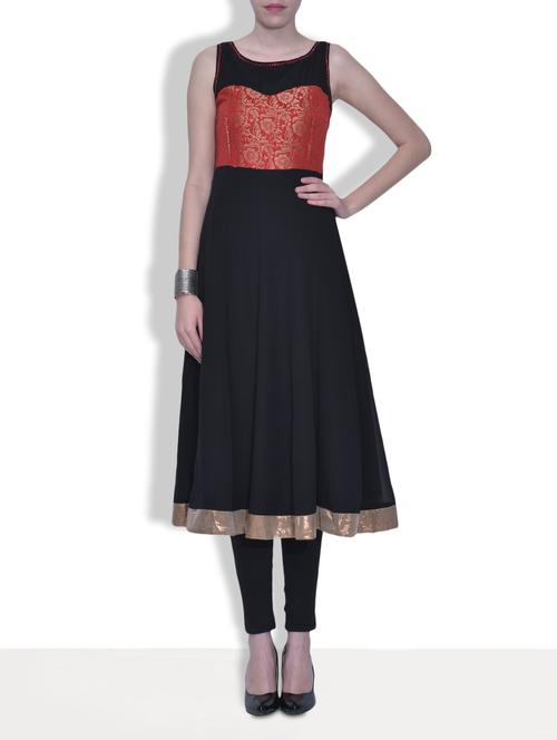black georgette kurti - 9607710 - Very Small Image - 1