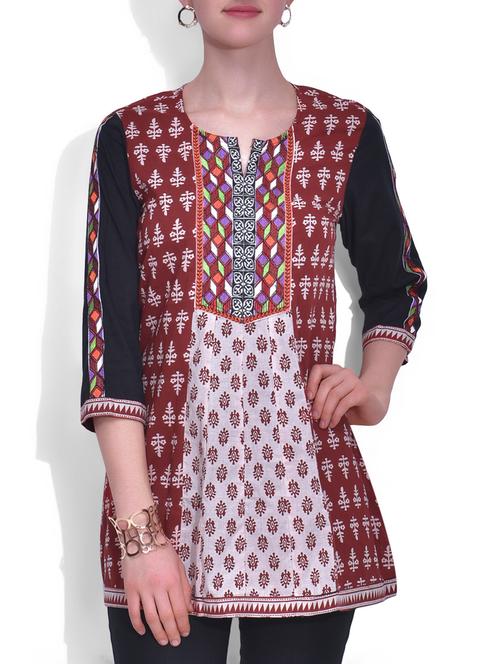 multi color cotton printed kurti - 9608273 - Very Small Image - 1