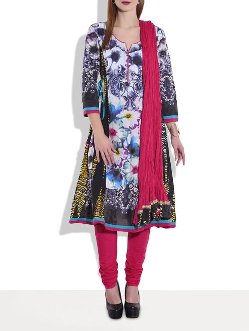 floral printed kalidaar suit set - 9608348 - Very Small Image - 1