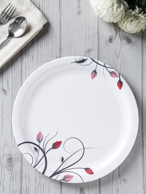 white melamine medium dinner plate set - 9609641 - Very Small Image - 1
