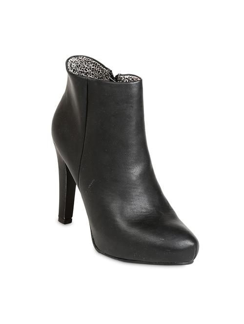 Black Leather Ankle Boots - 9611409 - Very Small Image - 1