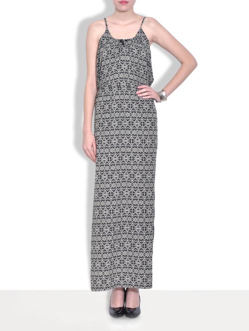 black printed poly crepe maxi dress - 9611595 - Very Small Image - 1