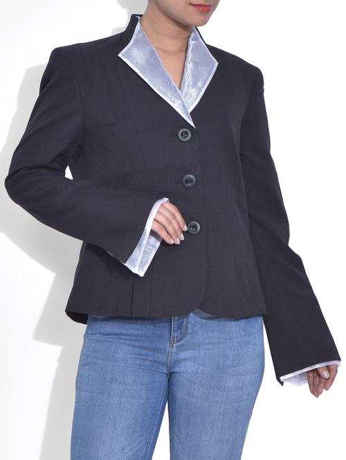 black buttoned formal blazer - 9611605 - Very Small Image - 1