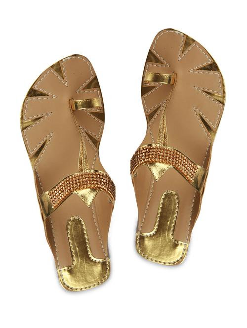 gold embellished suede flats - 9611865 - Very Small Image - 1