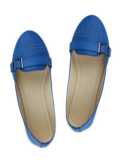 blue embellished faux leather ballerinas - 9611921 - Very Small Image - 1
