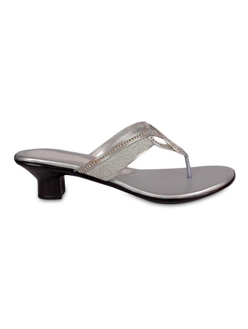 silver embellished faux leather sandals - 9611959 - Very Small Image - 1