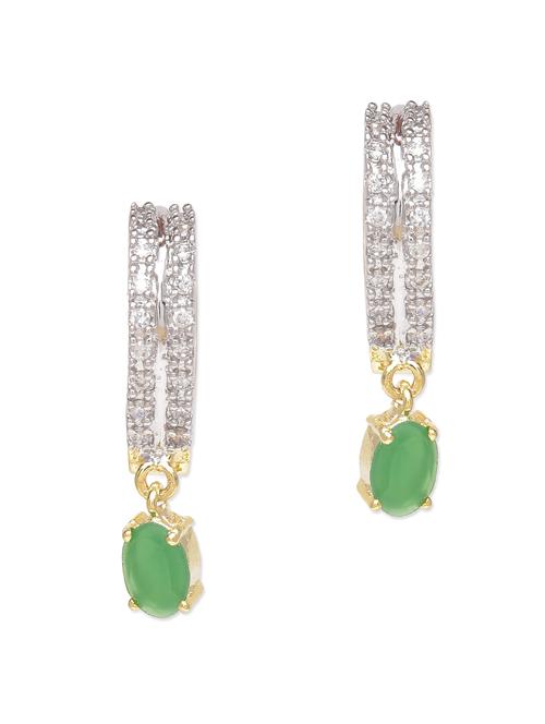 green crystal embellished stone drop earrings - 9612807 - Very Small Image - 1