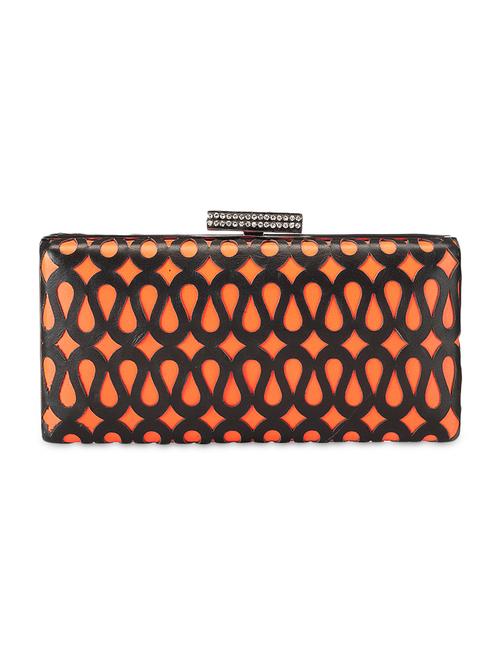 black leather cutworked clutch - 9612893 - Very Small Image - 1