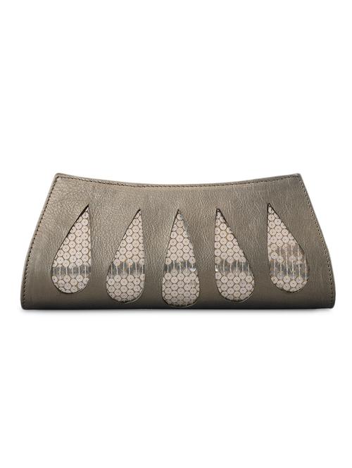leather sequin worked clutch - 9612942 - Very Small Image - 1