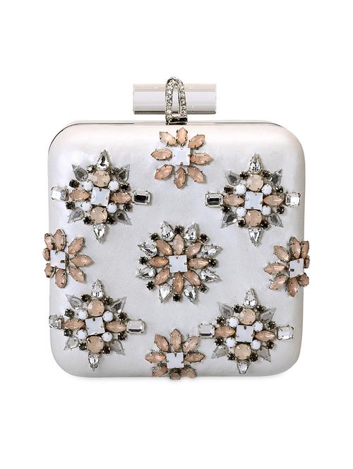 white leather studded clutch - 9612948 - Very Small Image - 1