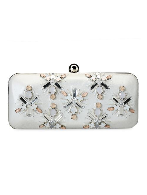 white leather studded clutch - 9612949 - Very Small Image - 1