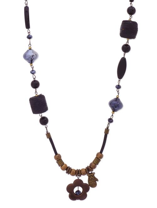 multicolored beaded flower pendant necklace - 9613174 - Very Small Image - 1