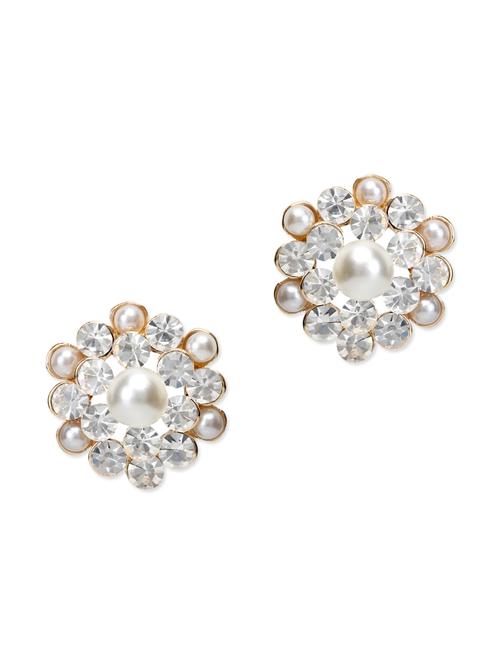 swarovski crystal embellished floral studs - 9615572 - Very Small Image - 1