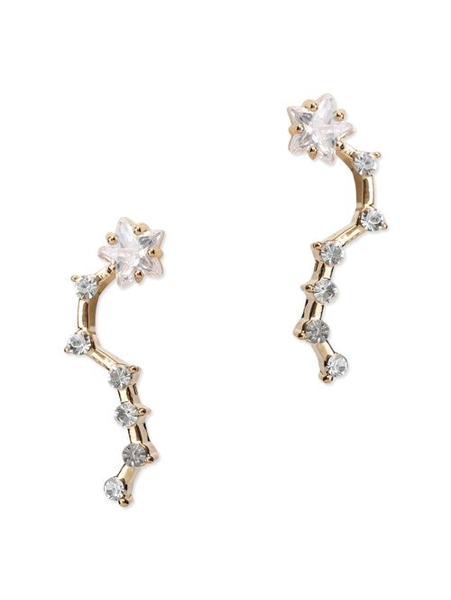 zircon stone embellished gold earrings - 9615576 - Very Small Image - 1