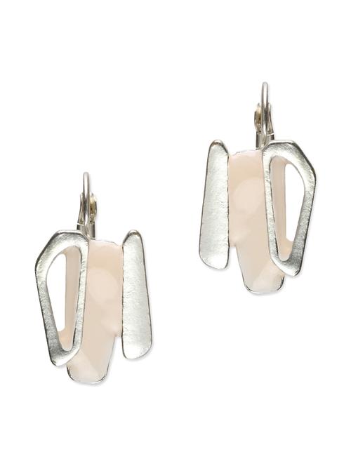 peach and silver contemporary earrings - 9615583 - Very Small Image - 1