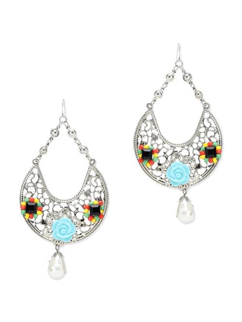 swarovski crystal embellished multicoloured earrings - 9615587 - Very Small Image - 1