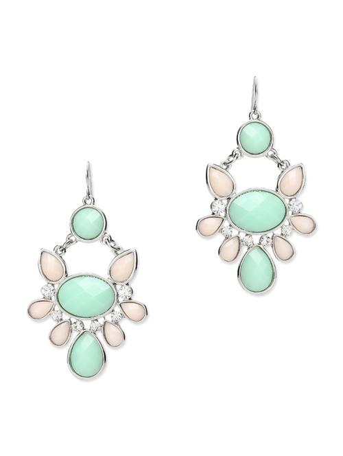 mint and pink embellished earrings - 9615598 - Very Small Image - 1